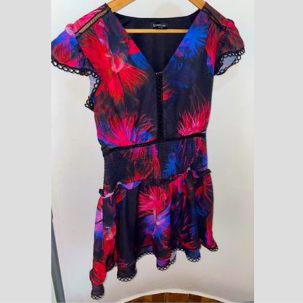 Bebe Ruffled Smock Waist Dress - Picture 5 of 7